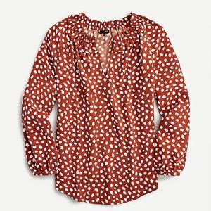 NWT J. Crew Drapey ruffleneck top in brushstroke